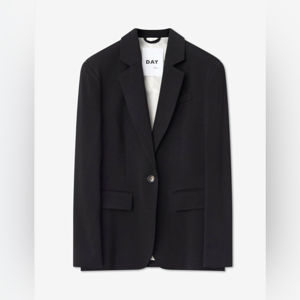 Wool Slim Fit Twill Blazer Single Button Notched Lapel Day Birger et Mikkelsen